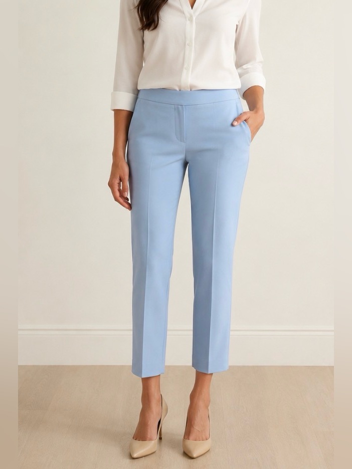 Argent Tailored Seasonless Wool Trouser Pants Sky Blue Size 20 Nwt Made In Usa